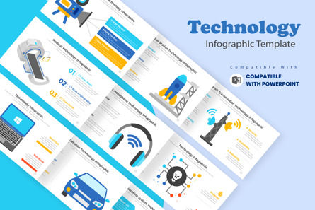 Technology Infographic PowerPoint PPT Design, Modello PowerPoint, 11484, Lavoro — PoweredTemplate.com