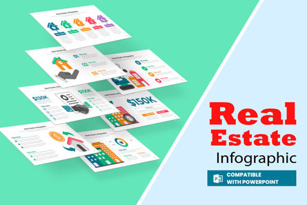 Informative Real Estate Infographic PowerPoint Design, Modello PowerPoint, 11490, Lavoro — PoweredTemplate.com