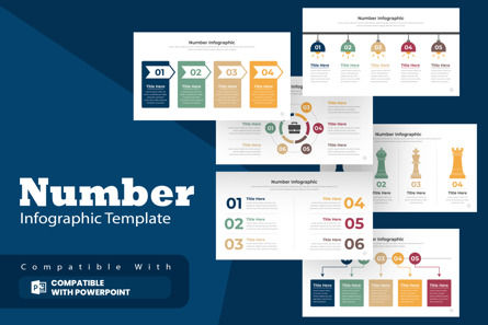 PowerPoint Number Infographic PPT Design Template, 11491, Business — PoweredTemplate.com