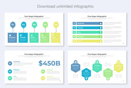 Five Steps Infographic PowerPoint PPT, Deslizar 7, 11492, Negócios — PoweredTemplate.com