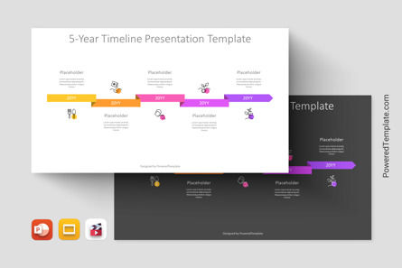 5-Year Timeline Animated Presentation Template, Tema do Google Slides, 11498, Animado — PoweredTemplate.com