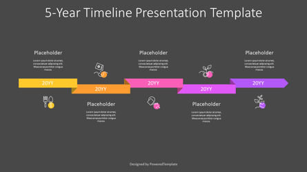 5-Year Timeline Animated Presentation Template, Diapositive 3, 11498, Animés — PoweredTemplate.com
