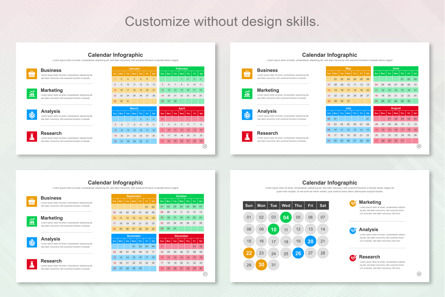 Calendar Infographic Keynote Key Design Template, Slide 8, 11500, Business — PoweredTemplate.com