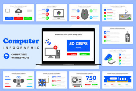 Computer Infographic Keynote Key, Keynote Template, 11506, Lavoro — PoweredTemplate.com