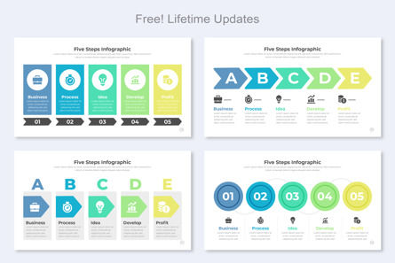 Five Steps Infographic Keynote Key Design Template, Folie 3, 11513, Business — PoweredTemplate.com