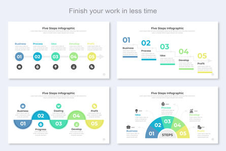 Five Steps Infographic Keynote Key Design Template, Deslizar 5, 11513, Negócios — PoweredTemplate.com