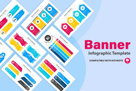 Banner Infographic Keynote Key Design Template, Keynote Template, 11514, Business — PoweredTemplate.com
