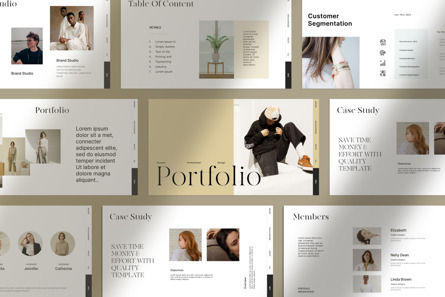 Portfolio Presentation Template, PowerPoint模板, 11517, 商业 — PoweredTemplate.com