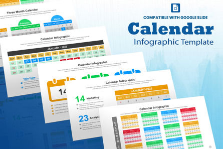 Calender Infographic Google Slide Template, Tema do Google Slides, 11518, Negócios — PoweredTemplate.com