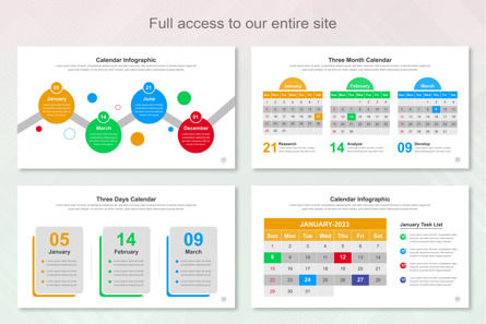 Calender Infographic Google Slide Template, Deslizar 2, 11518, Negócios — PoweredTemplate.com