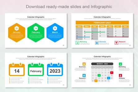 Calender Infographic Google Slide Template, Deslizar 4, 11518, Negócios — PoweredTemplate.com