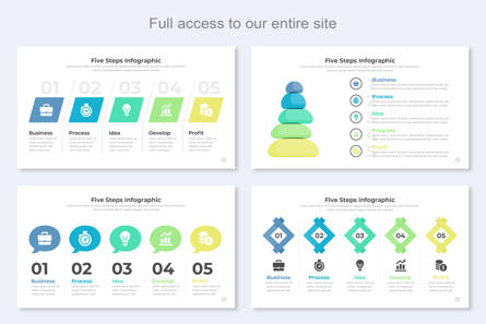 Five Steps Infographic Google Slide Design Template, Slide 2, 11528, Business — PoweredTemplate.com