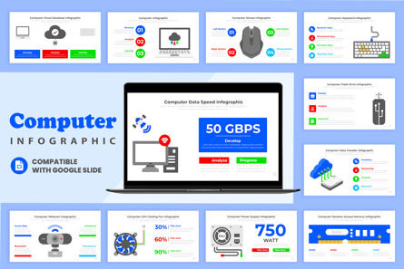 Computer Infographic Google Slide Design, Google 슬라이드 테마, 11530, 비즈니스 — PoweredTemplate.com