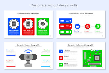 Computer Infographic Google Slide Design, Deslizar 7, 11530, Negócios — PoweredTemplate.com