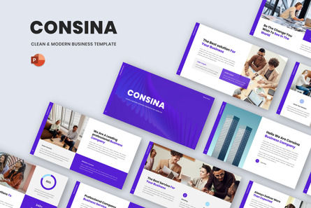 Consina - Clean Modern Business Powerpoint Template, Templat PowerPoint, 11532, Bisnis — PoweredTemplate.com