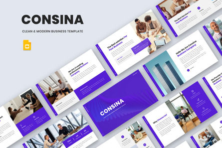 Consina - Clean Modern Business Google Slide Template, Googleスライドのテーマ, 11534, ビジネス — PoweredTemplate.com