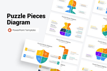 Puzzle Pieces Diagram PowerPoint Template, PowerPointテンプレート, 11538, パズル図 — PoweredTemplate.com
