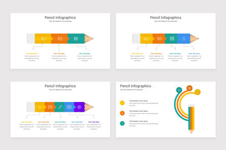 Pencil Infographics PowerPoint Template, 슬라이드 2, 11541, 교육 차트 및 도표 — PoweredTemplate.com