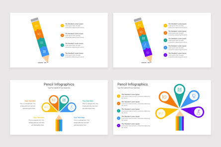 Pencil Infographics PowerPoint Template, Slide 5, 11541, Bagan dan Diagram Pendidikan — PoweredTemplate.com