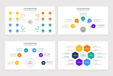 Circle Mind Map Diagram PowerPoint Template, スライド 3, 11544, ビジネス — PoweredTemplate.com