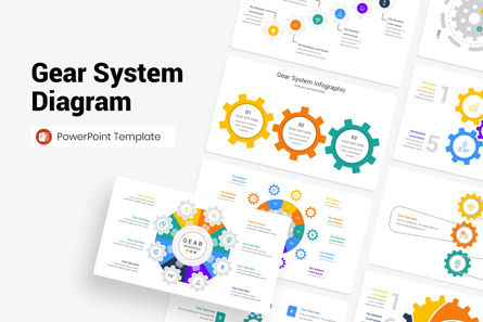 Gear System Diagram PowerPoint Template, Plantilla de PowerPoint, 11545, Negocios — PoweredTemplate.com