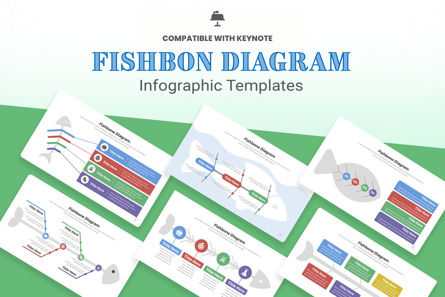Fishbone Diagram Keynote Key Design Template, Keynote Template, 11547, Business — PoweredTemplate.com