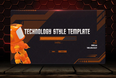 Orange Technology Product Promotion AI Product Launch Robot, Free PowerPoint Template, 11555, Technology and Science — PoweredTemplate.com