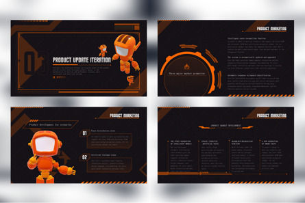 Orange Technology Product Promotion AI Product Launch Robot, Deslizar 4, 11555, Tecnologia e Ciência — PoweredTemplate.com