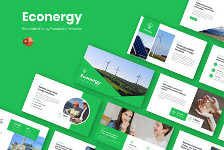 Econergy - Rennewable Energy Powerpoint Template, Modele PowerPoint, 11567, Nature / Environnement — PoweredTemplate.com