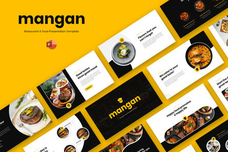 Mangan - Food T Restaurant Powerpoint Template, 파워 포인트 템플릿, 11584, Food & Beverage — PoweredTemplate.com
