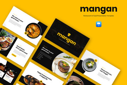 Mangan - Food T Restaurant Keynote Template, Apple基調講演テンプレート, 11586, Food & Beverage — PoweredTemplate.com