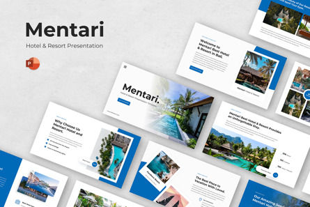 Mentari Hotel Resort PowerPoint Template, Modele PowerPoint, 11592, Fêtes / Grandes occasions — PoweredTemplate.com