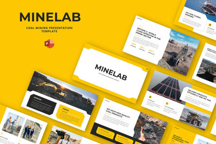 Minelab - Coal Mining PowerPoint Template, PowerPointテンプレート, 11600, ビジネス — PoweredTemplate.com