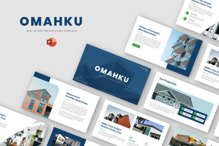 Omahku - Real Estate PowerPoint Template, Modele PowerPoint, 11601, Immobilier — PoweredTemplate.com