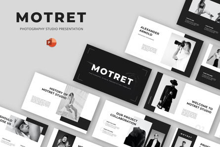 Motret - Photography Studio Powerpoint Template, 파워 포인트 템플릿, 11608, 비즈니스 — PoweredTemplate.com