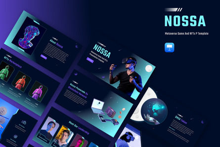 Nossa - Metaverse Game NFTs Keynote Template, 苹果主题演讲模板, 11612, 商业 — PoweredTemplate.com