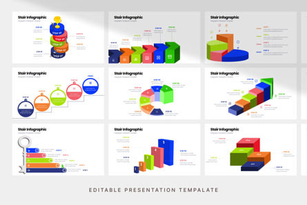 Stair Infographic - PowerPoint Template, スライド 3, 11616, ビジネス — PoweredTemplate.com