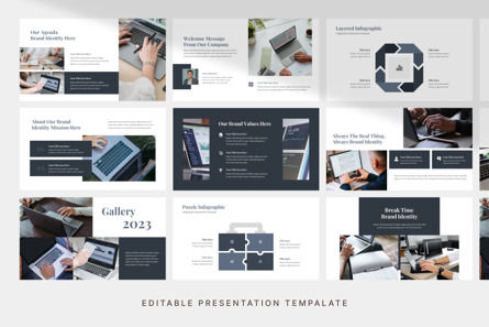 Brand Identity - PowerPoint Template, Diapositiva 3, 11619, Negocios — PoweredTemplate.com