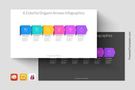 6 Colorful Origami Arrows Infographics, Tema do Google Slides, 11627, Animado — PoweredTemplate.com