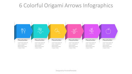 6 Colorful Origami Arrows Infographics, スライド 2, 11627, アニメーション — PoweredTemplate.com