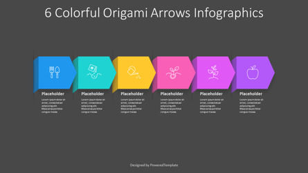 6 Colorful Origami Arrows Infographics, Dia 3, 11627, Geanimeerd — PoweredTemplate.com