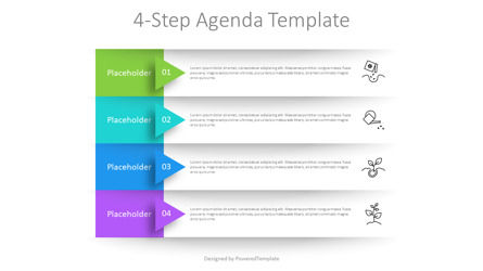 4-Step Agenda Template, スライド 2, 11628, インフォグラフィック — PoweredTemplate.com