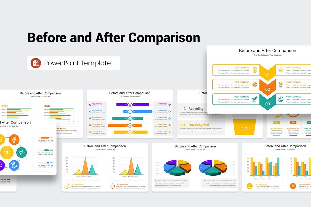 PoweredTemplate Limo Des Before And After Comparison PowerPoint 