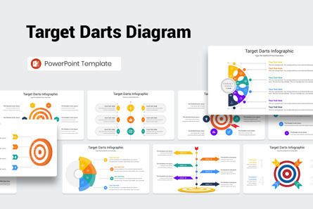 Target Darts PowerPoint Template, Plantilla de PowerPoint, 11634, Negocios — PoweredTemplate.com