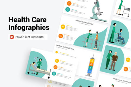 Health Care Infographics PowerPoint Template, Plantilla de PowerPoint, 11635, Médico — PoweredTemplate.com