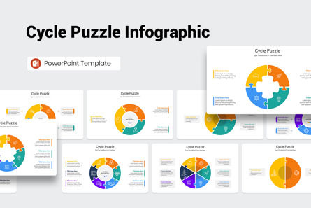 Cycle Puzzle PowerPoint Template, Plantilla de PowerPoint, 11637, Infografías — PoweredTemplate.com