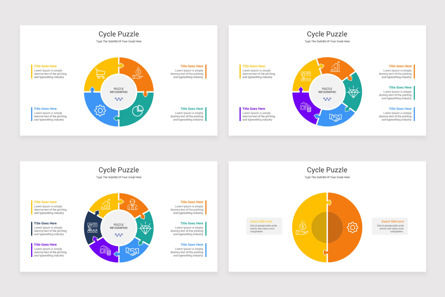 Cycle Puzzle PowerPoint Template, Slide 4, 11637, Infographics — PoweredTemplate.com
