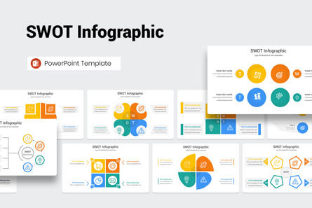 SWOT Infographic PowerPoint Template, 파워 포인트 템플릿, 11638, 비즈니스 — PoweredTemplate.com