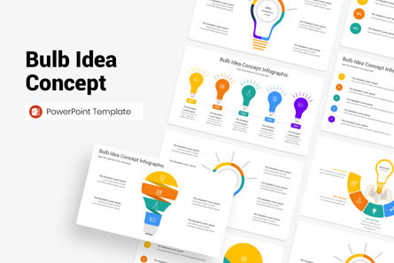 Bulb Idea Concept Infographic PowerPoint Template, 파워 포인트 템플릿, 11643, 인포메이션 그래픽 — PoweredTemplate.com