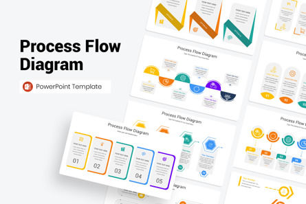 Process Flow Diagram PowerPoint Template, PowerPointテンプレート, 11645, フローチャート — PoweredTemplate.com